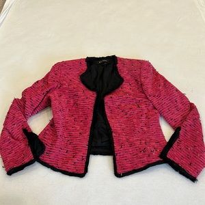 Vintage Escada hot pink wool textured blazer size 38